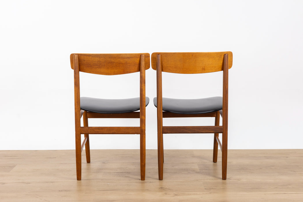 2 Danish Modern Teak & Beech Dining Chairs - (D1582)