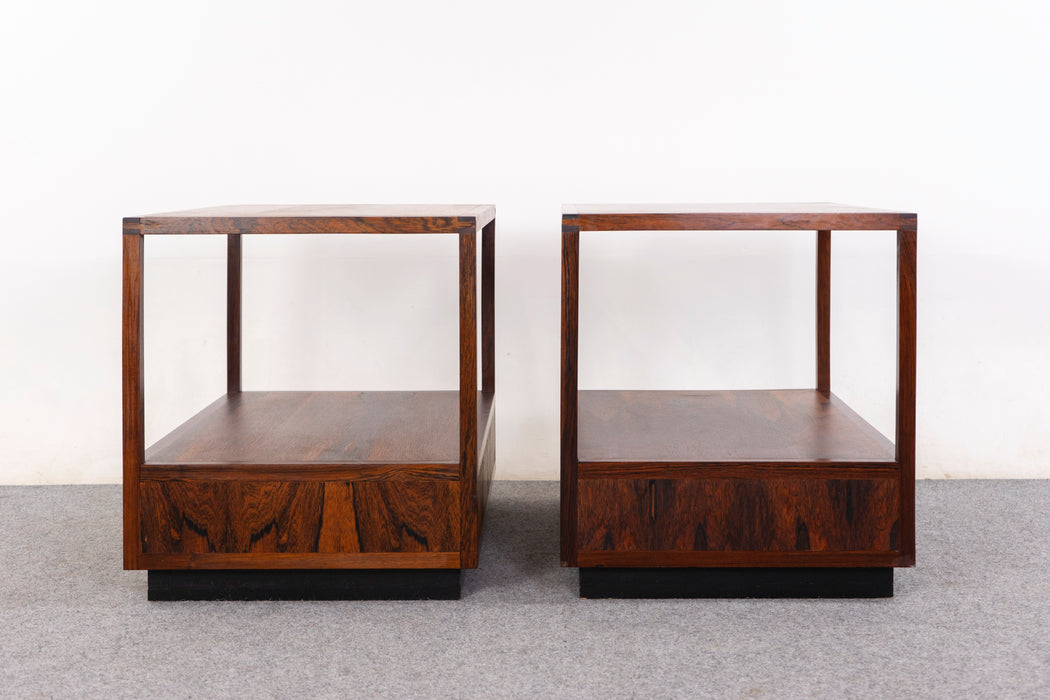 Rosewood Danish Side Table Pair - (D1404)