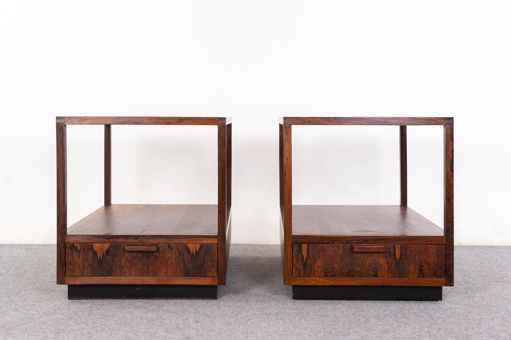 Rosewood Danish Side Table Pair - (D1404)