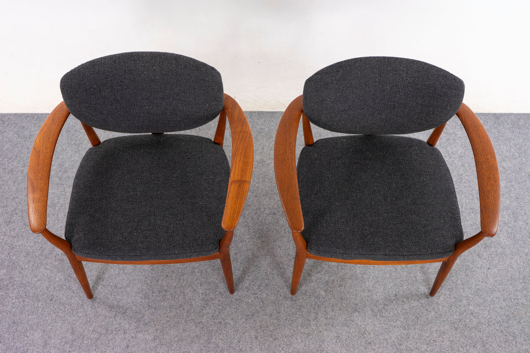Teak Danish Armchair Pair - (D1172)