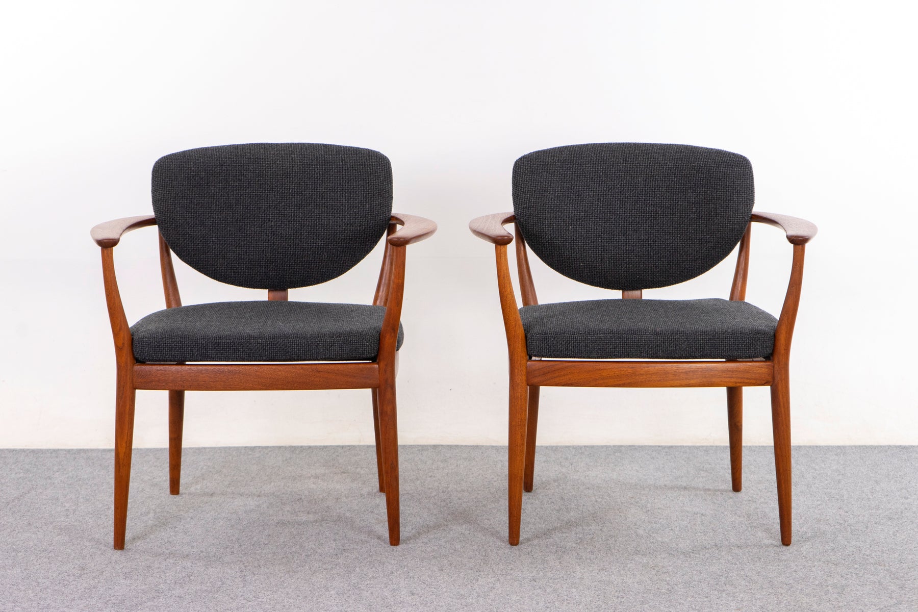 Teak Danish Armchair Pair - (D1172)