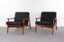 Teak Danish Lounge Chair Pair - (D1392)