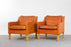 Danish Modern Leather Lounge Chairs - (324-294)