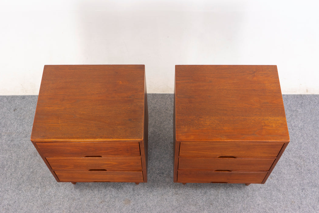 Teak Bedside Table Pair - (D1471)