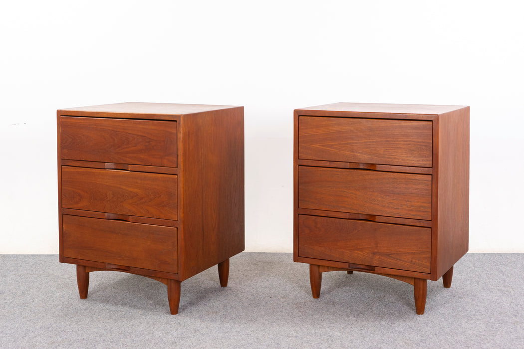 Teak Bedside Table Pair - (D1471)
