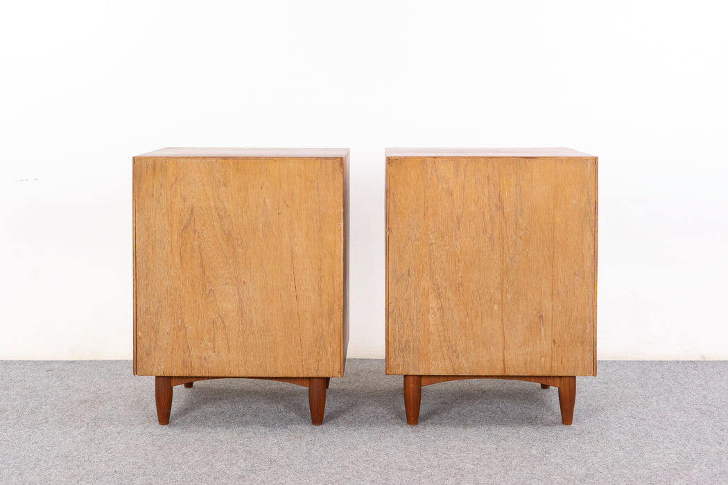 Teak Bedside Table Pair - (D1471)