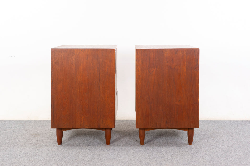Teak Bedside Table Pair - (D1471)