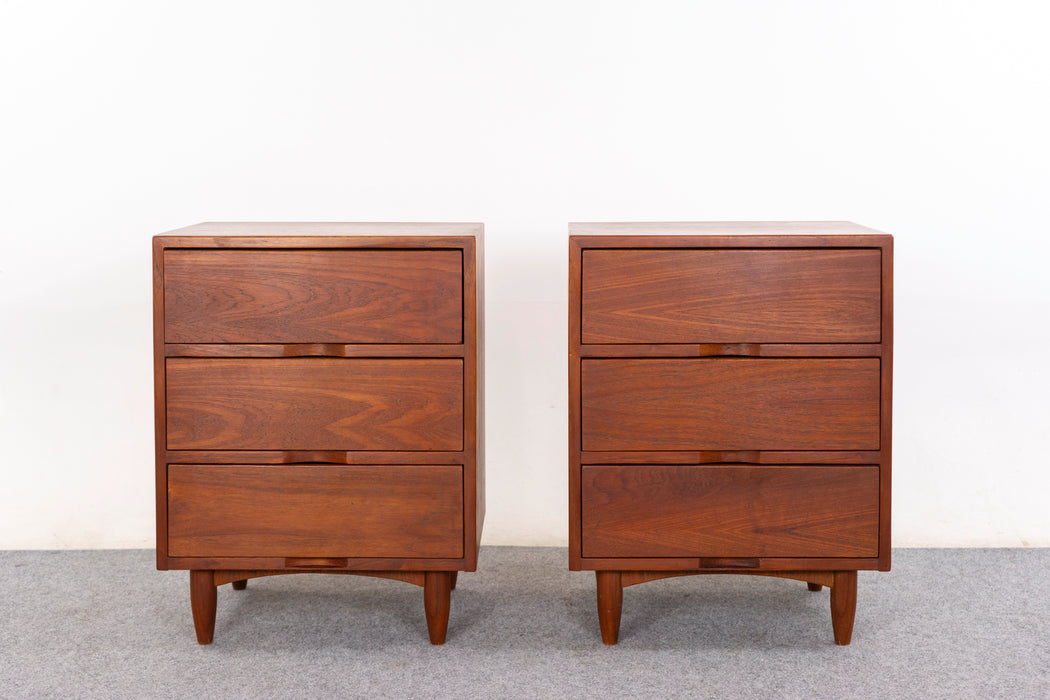 Teak Bedside Table Pair - (D1471)