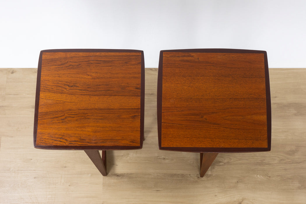 Pair of Mid-Century Modern Teak Side Tables - (D1558)