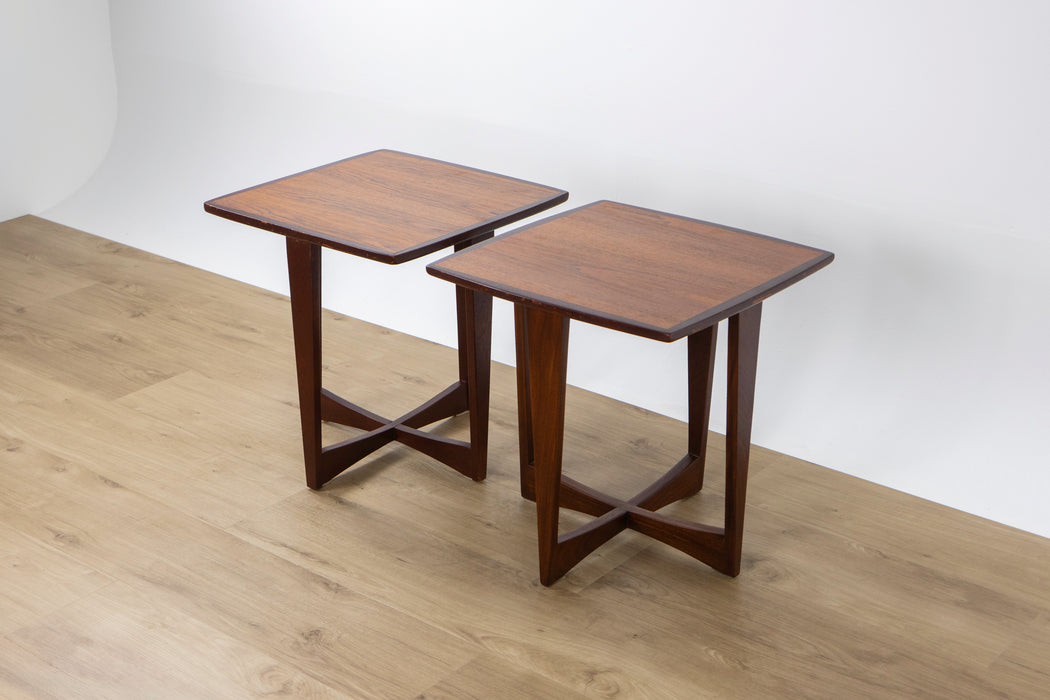 Pair of Mid-Century Modern Teak Side Tables - (D1558)
