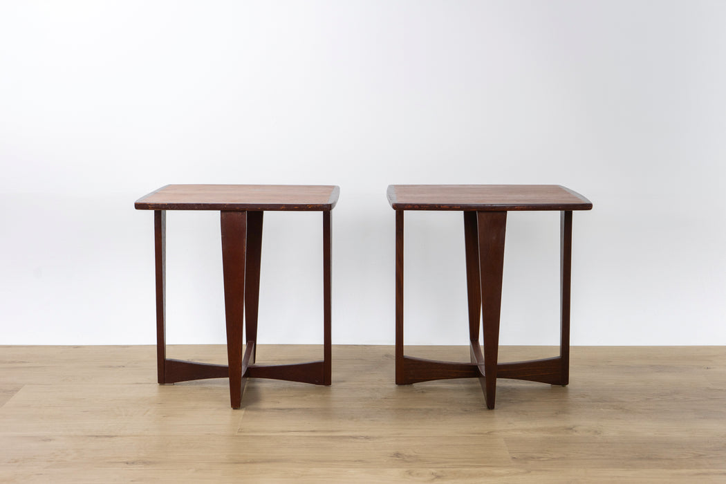 Pair of Mid-Century Modern Teak Side Tables - (D1558)