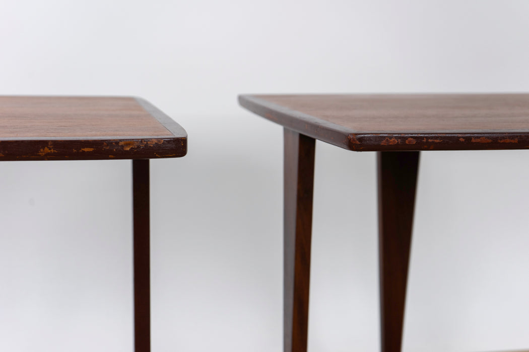 Pair of Mid-Century Modern Teak Side Tables - (D1558)