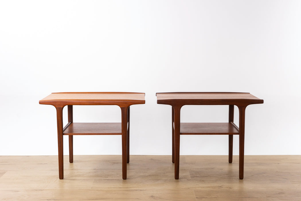 2 Danish Mid Century Teak Side Tables - (D1560)