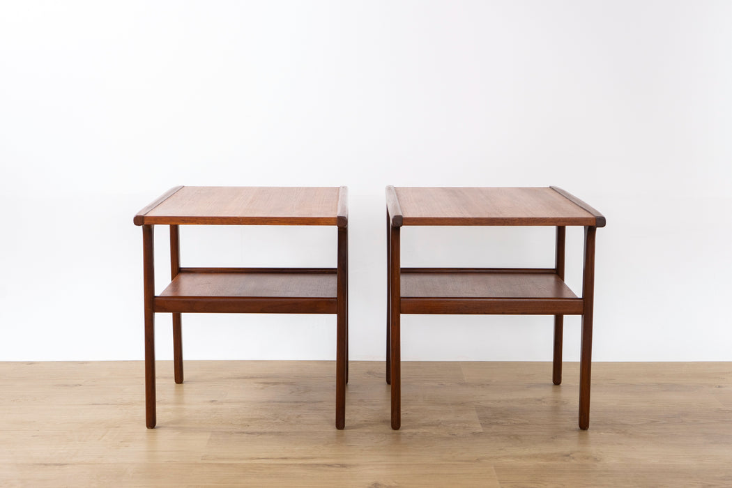 2 Danish Mid Century Teak Side Tables - (D1560)
