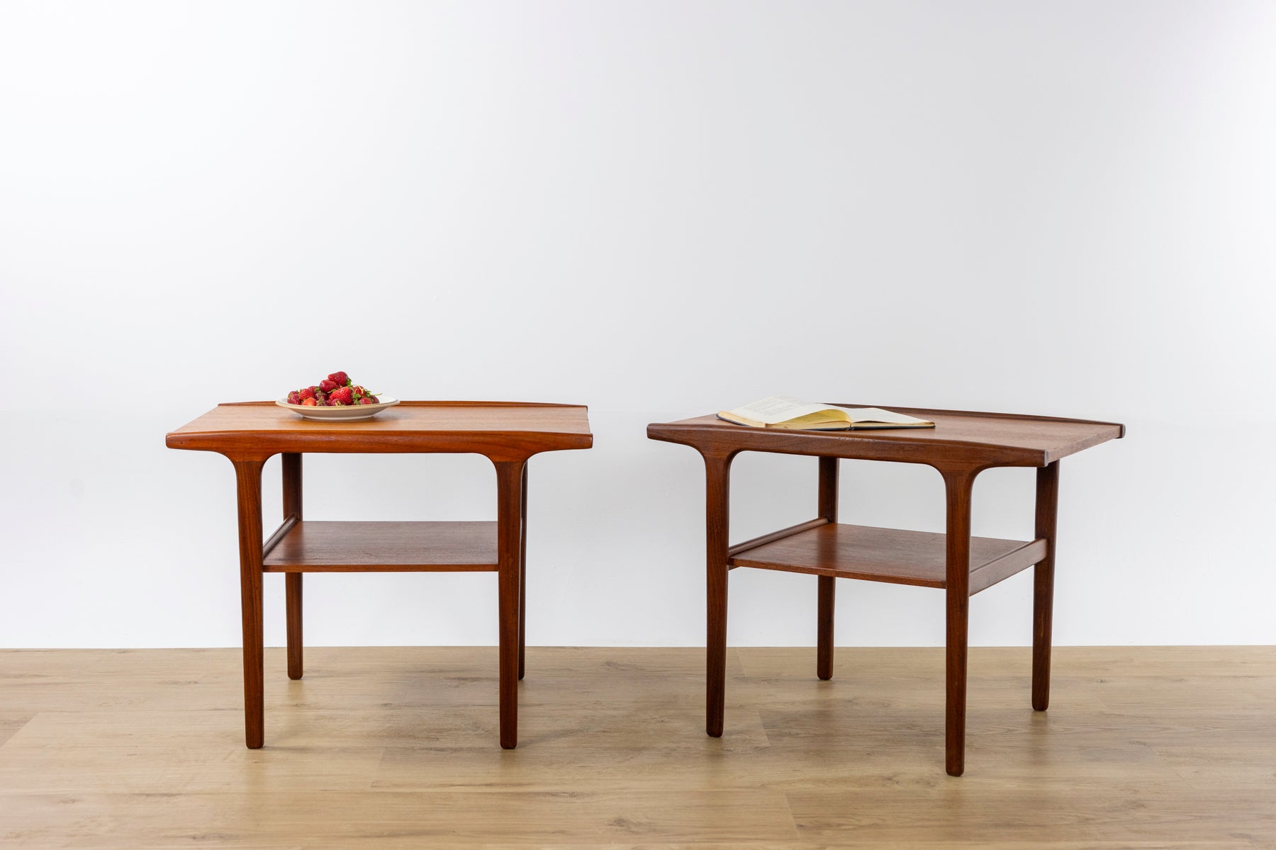 2 Danish Mid Century Teak Side Tables - (D1560)
