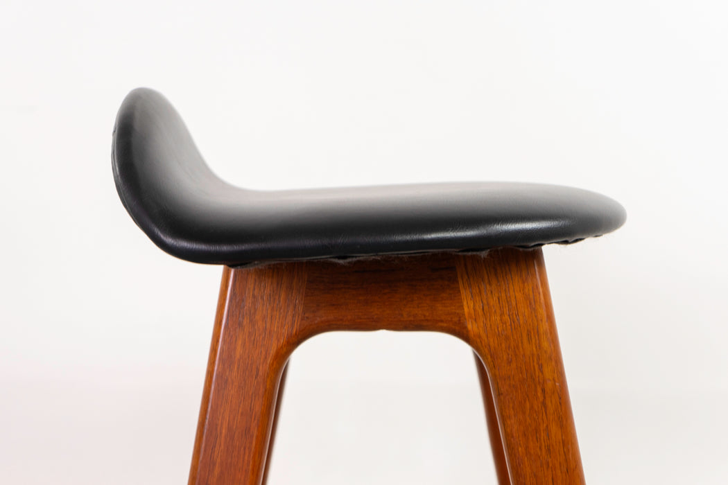 Teak & Leather Bar Stool by Erik Buch - (D1249)