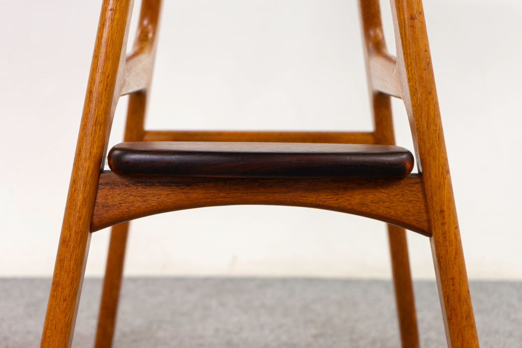 Teak & Leather Bar Stool by Erik Buch - (D1250)