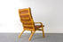 Beech & Leather Lounge Chair by Stouby - (322-007.1)