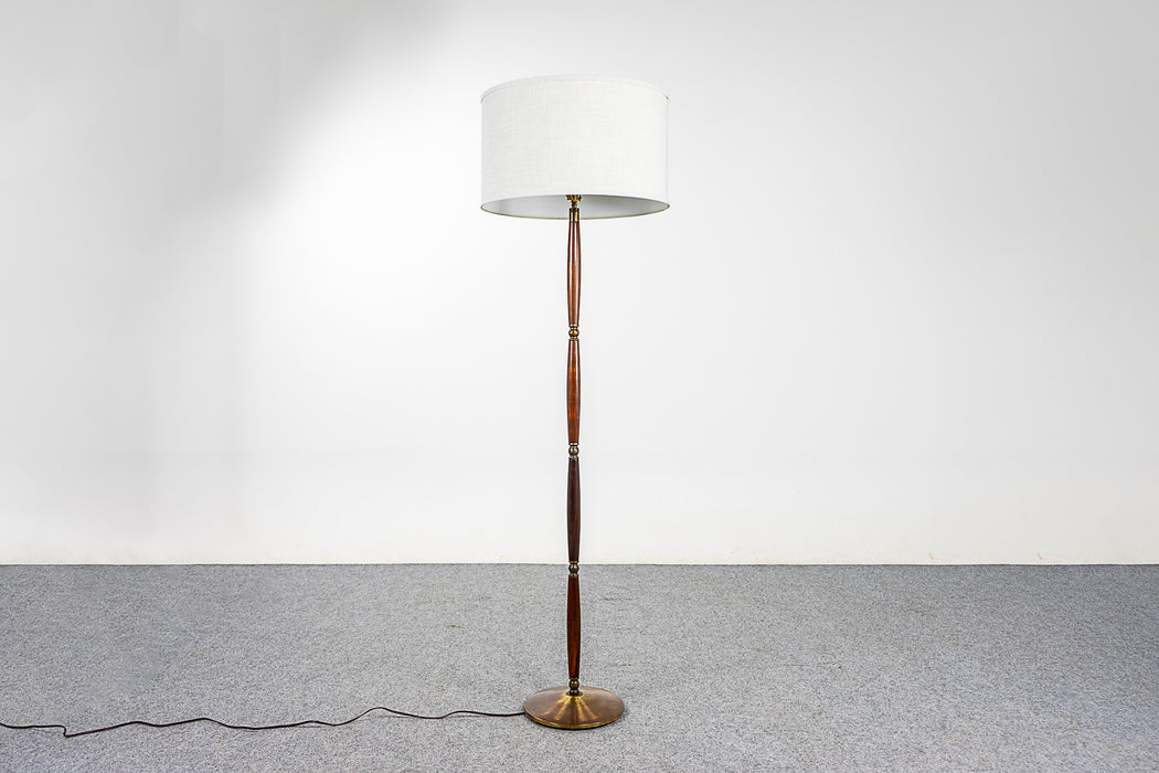 Rosewood & Brass Floor Lamp - (321-345.17)