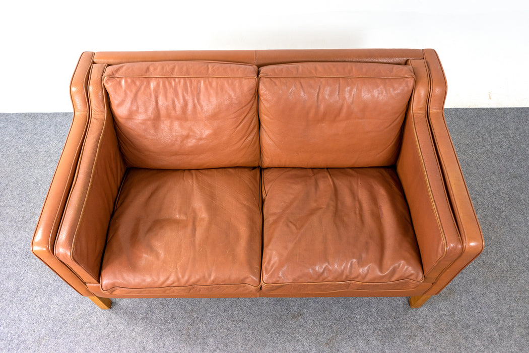 Danish Modern Leather Loveseat by Stouby - (322-071.2)