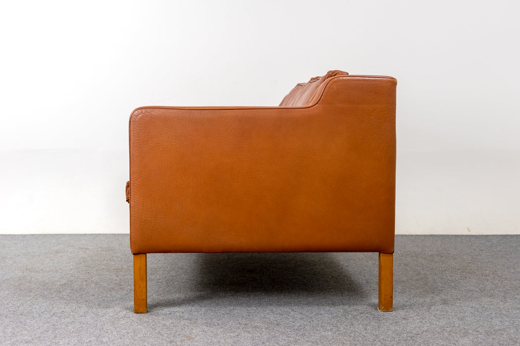 Danish Modern Leather Loveseat by Stouby - (322-071.2)