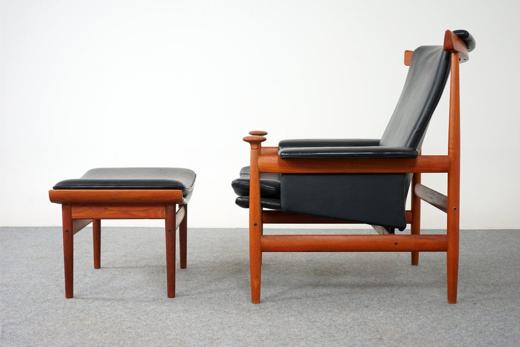 Teak "Bwana" Lounge Chair  + Footstool by Finn Juhl for France & Son - (D695)
