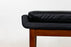 Danish Leather & Teak Footstool - (323-123.1)