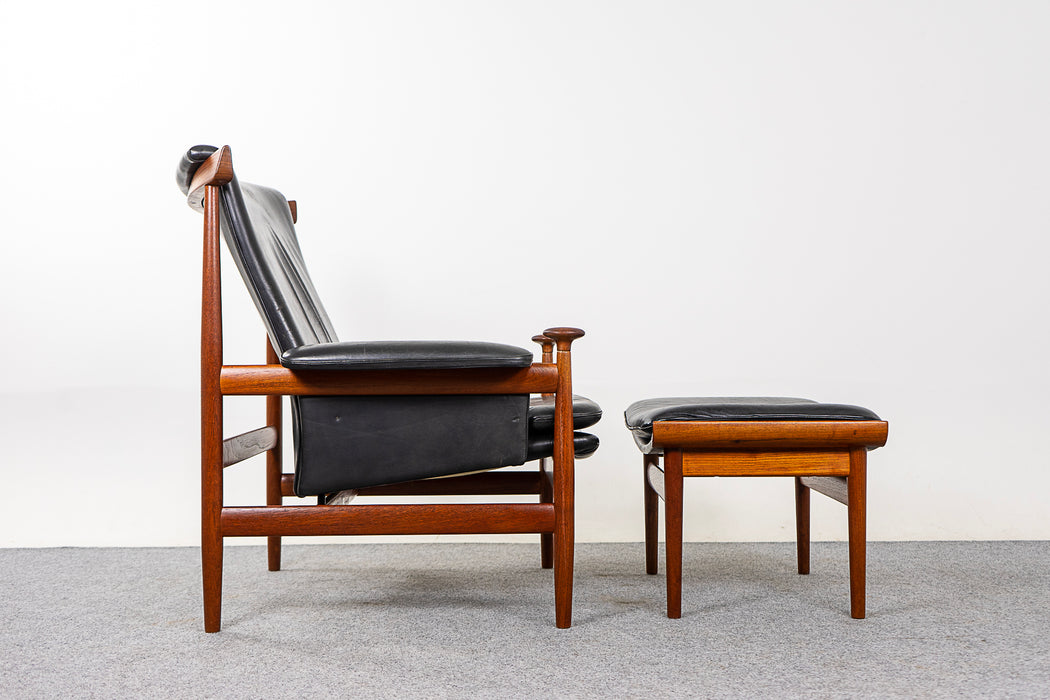Teak & Leather Bwana Chair by Finn Juhl   - (310-148)