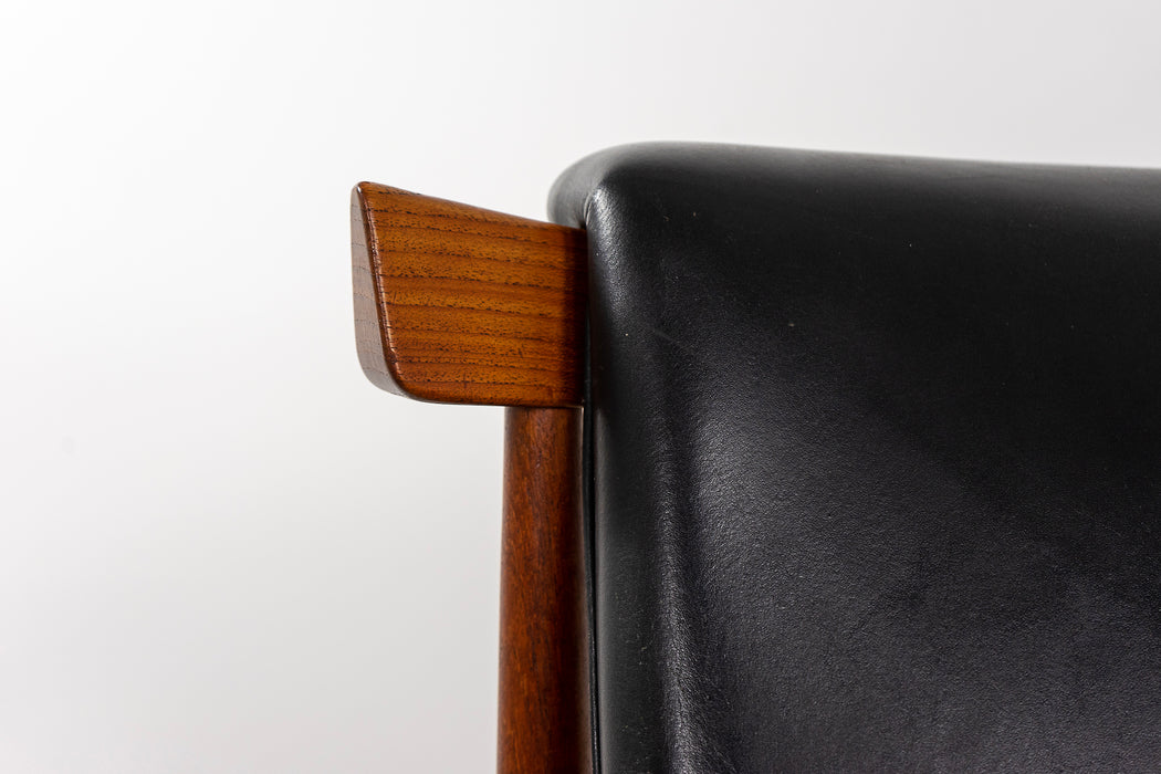 Teak & Leather Bwana Chair + Footstool by Finn Juhl   - (310-148)